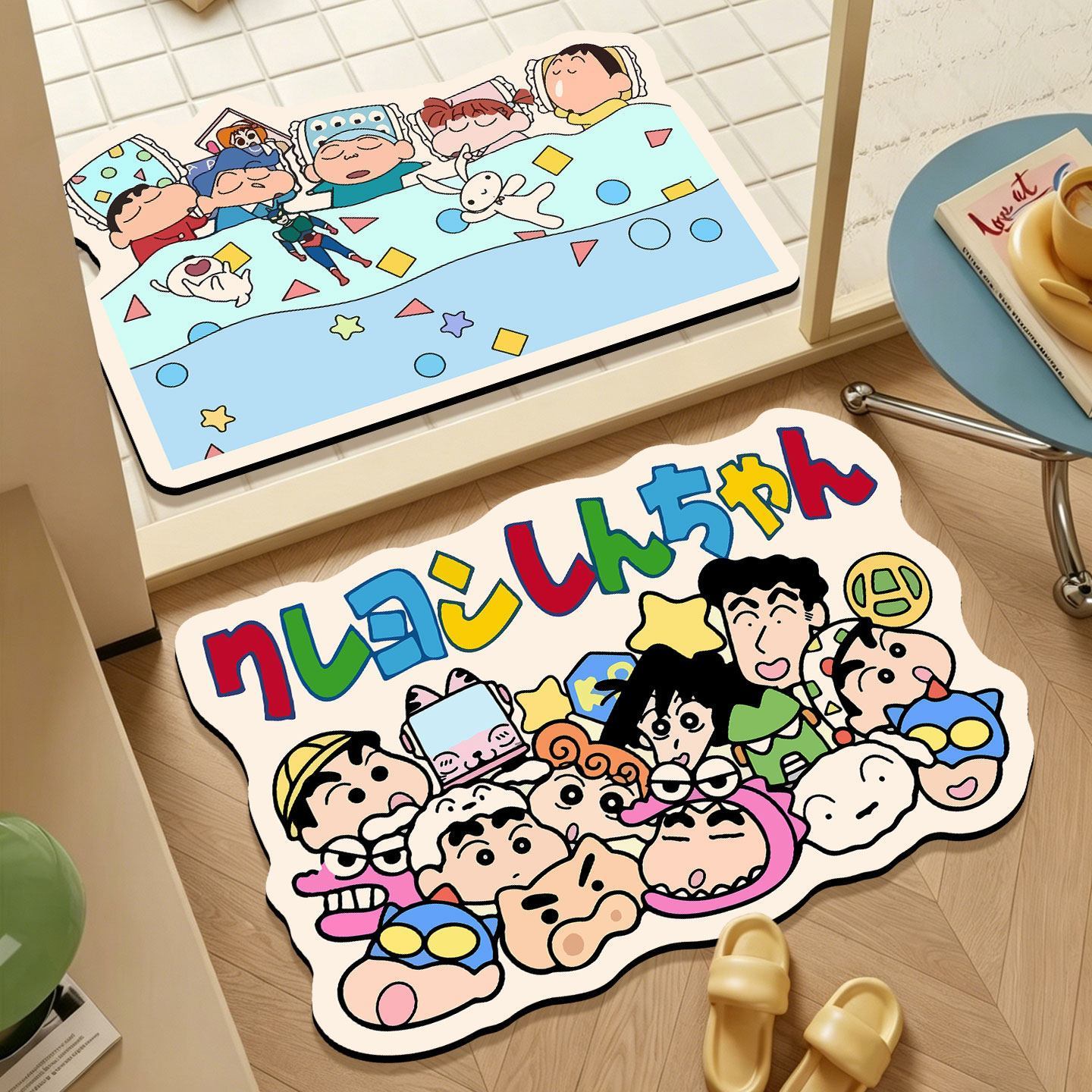 Home Goods Bathroom Decor - Crayon Shin‑chan Irregular Bath Mat, Cartoon