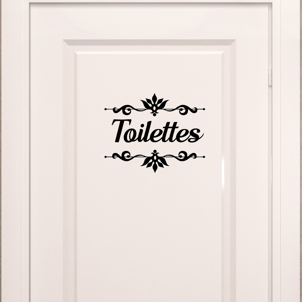 Home Bathroom Tiles - French Toilettes with Flower Bathroom Door