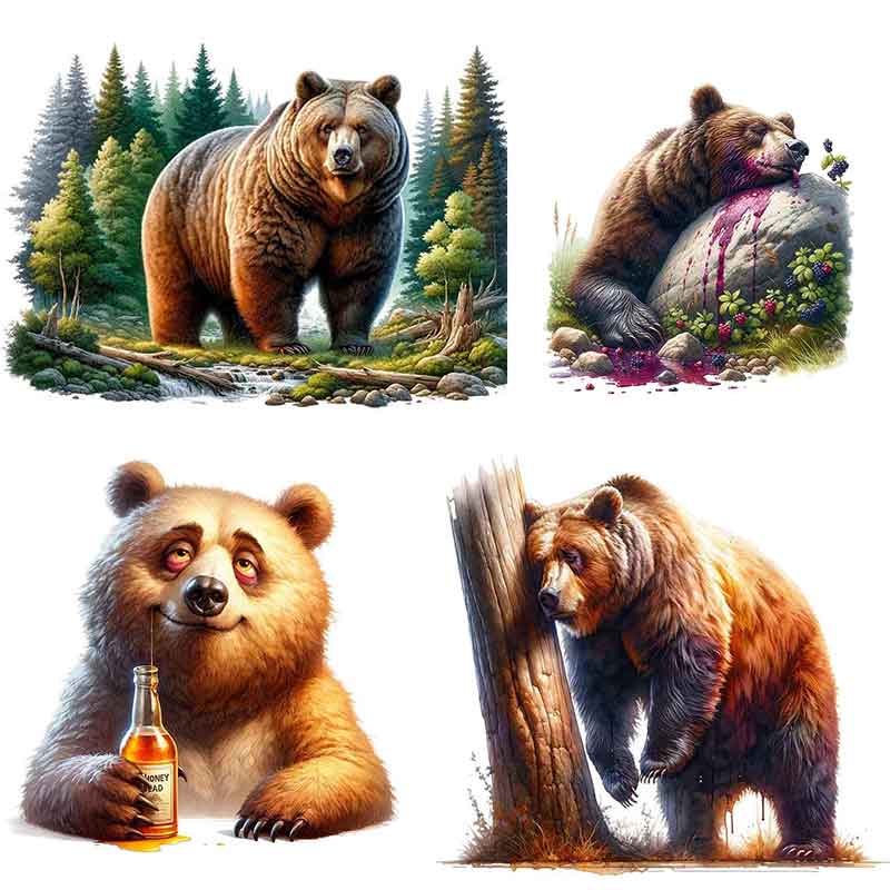 Whimsical Drunk Bear Stickers- - Home Bathroom Tiles Design review and price