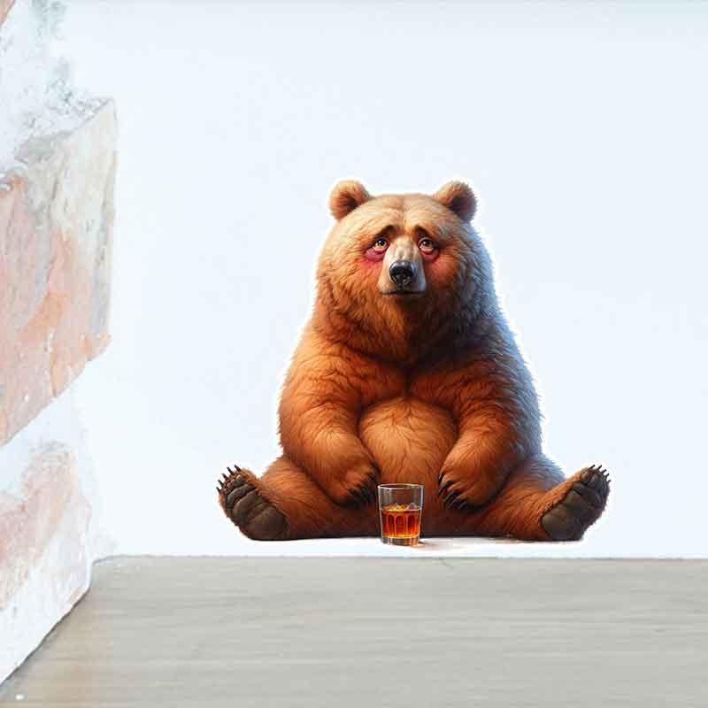 Whimsical Drunk Bear Stickers- - Home Bathroom Tiles Design review and price