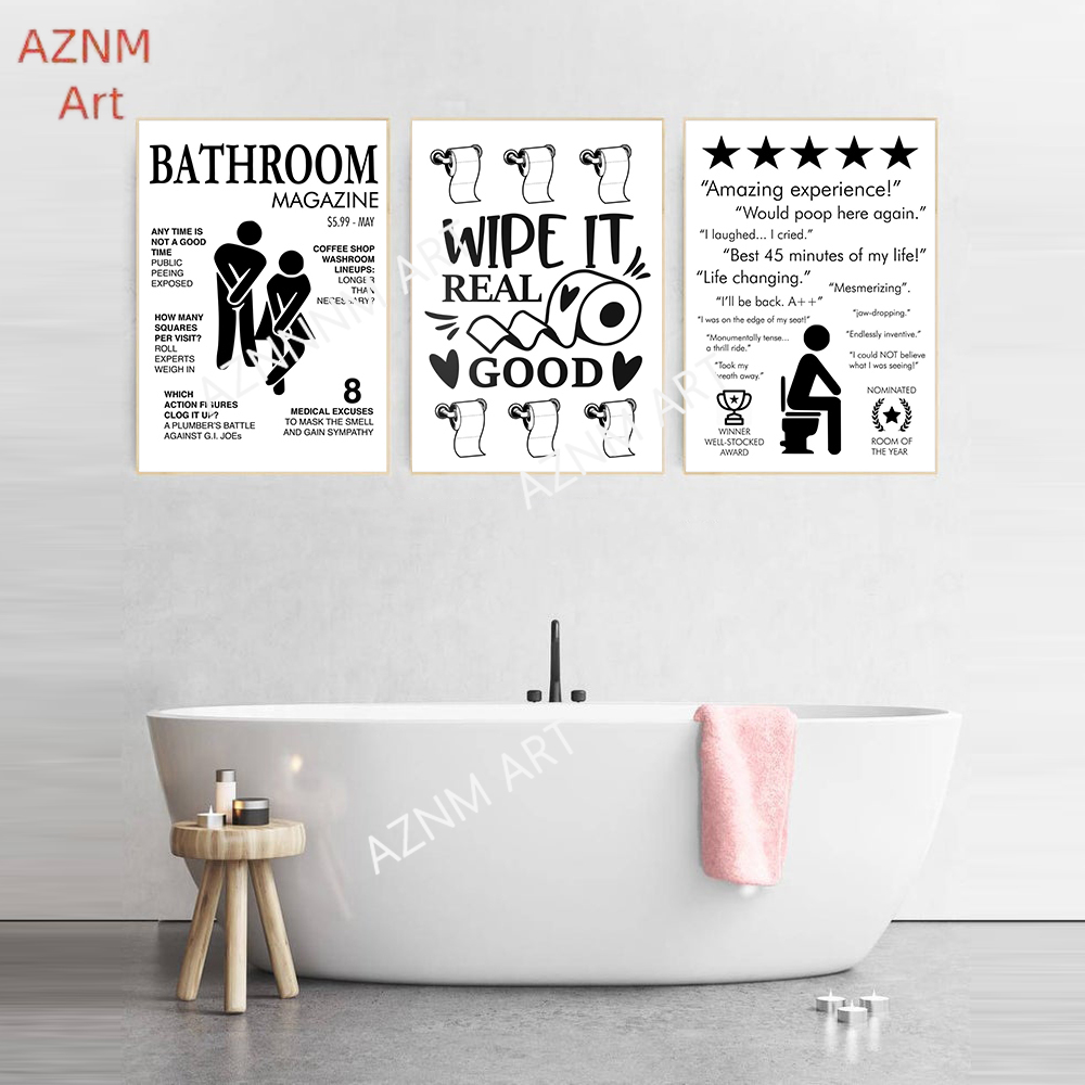 Wall Art Canvas Painting Funny - Home Bathroom Pictures review and price