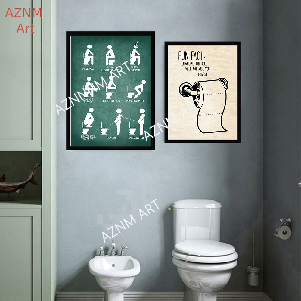 Wall Art Canvas Painting Funny - Home Bathroom Pictures review and price