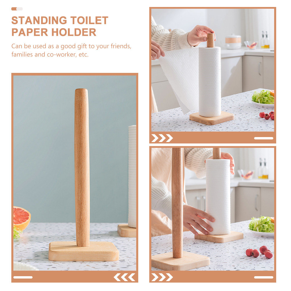 Wood Paper Towel Holder Sturdy - Home Bathroom Paper Towel Holder review and price