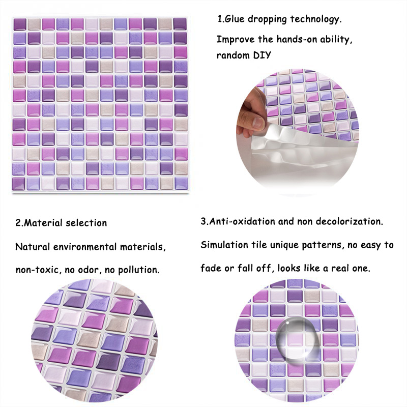 3D Mosaic Wall Mural Tile Stic - Home Bathroom Tiles Design review and price