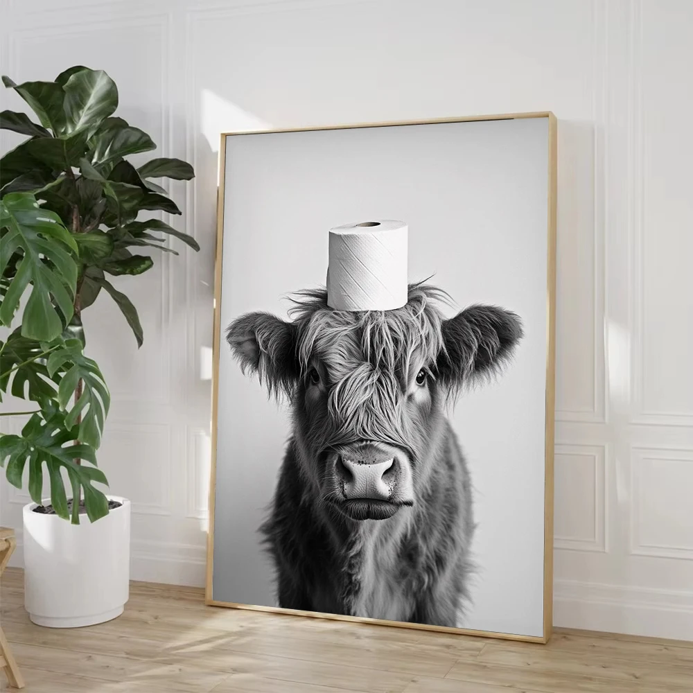 Highland Cow Otter Cat  Raccoo - Home Bathroom Pictures review and price