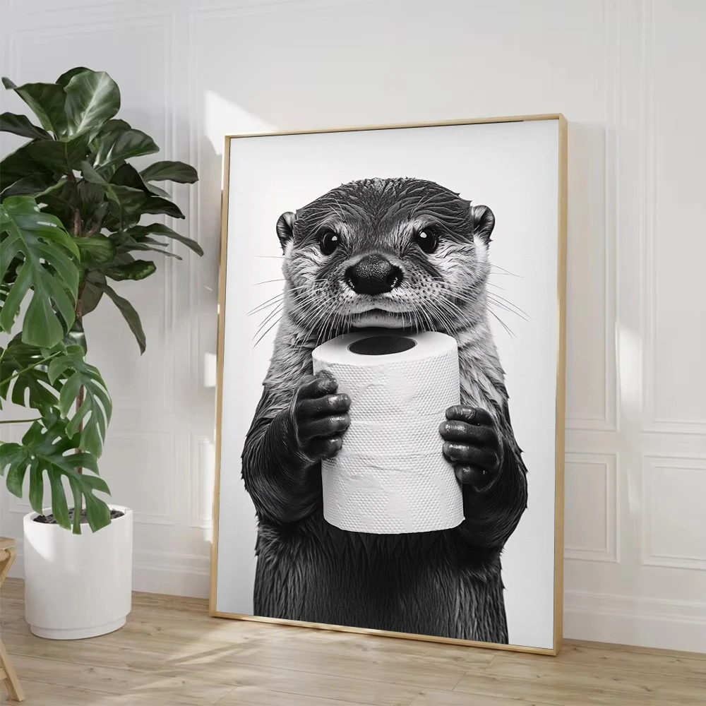 Highland Cow Otter Cat  Raccoo - Home Bathroom Pictures review and price