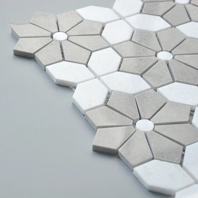 Mosaic Marble Tile for White M - Home Bathroom Tiles Design review and price
