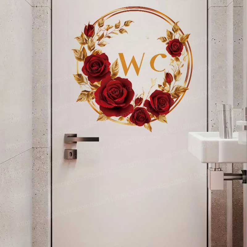 Creative Red Gold Flower Bathr - Home Bathroom Tiles Design review and price