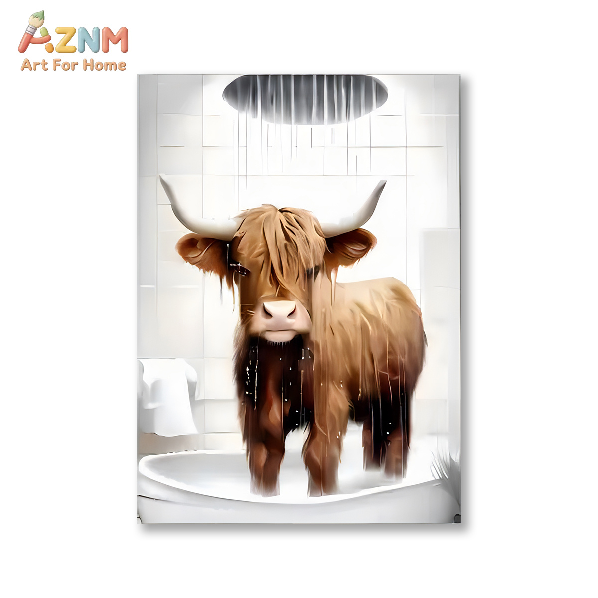 AZNM Funny Highland Cow Bathro - Home Bathroom Scene review and price