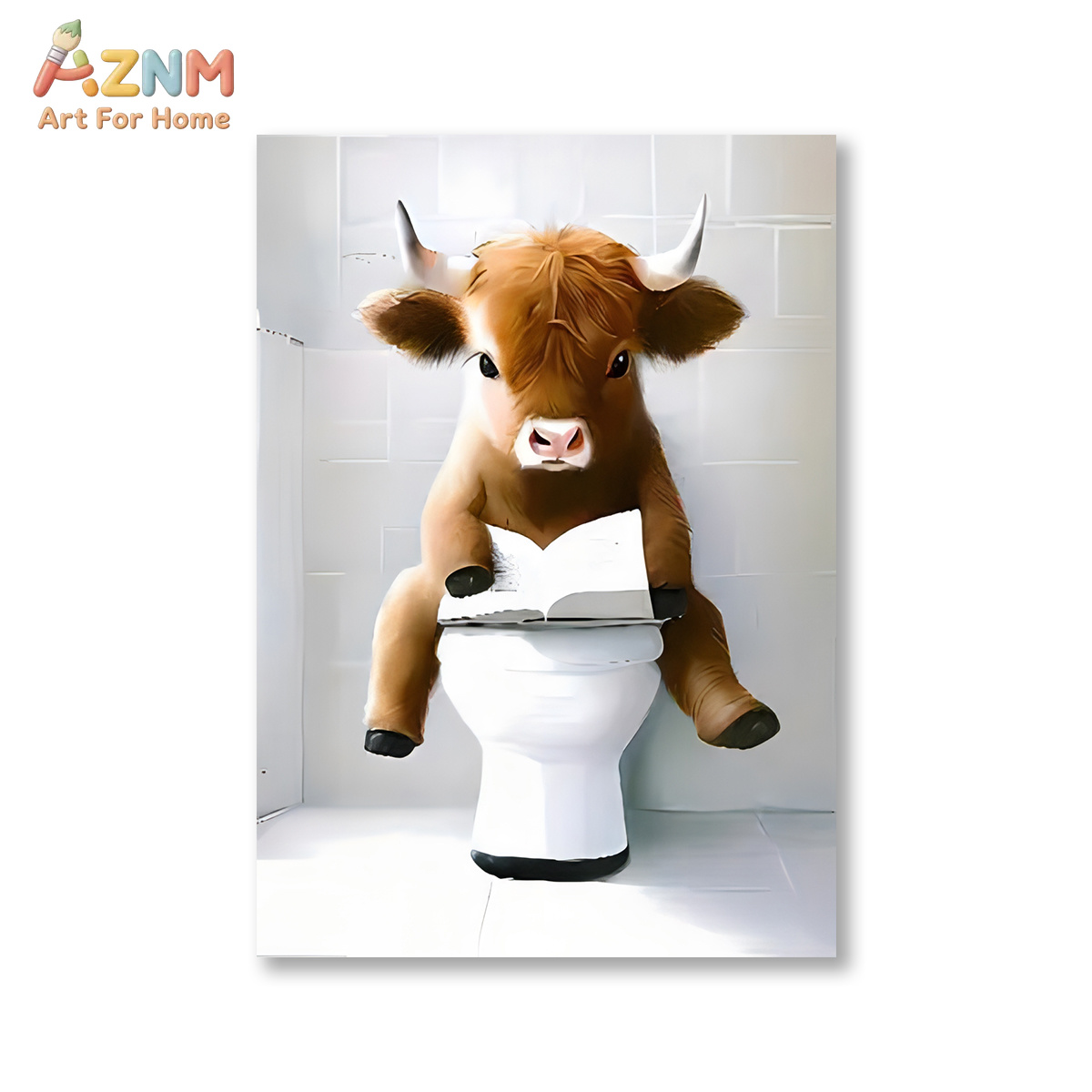AZNM Funny Highland Cow Bathro - Home Bathroom Scene review and price