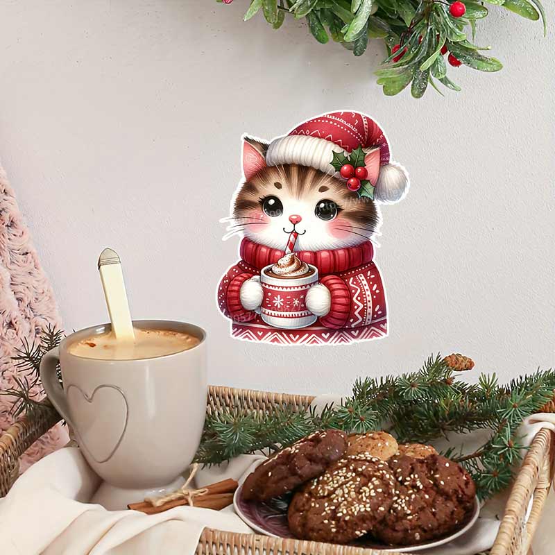 Christmas Cat Wall Sticker Bat - Home Bathroom Tiles Design review and price