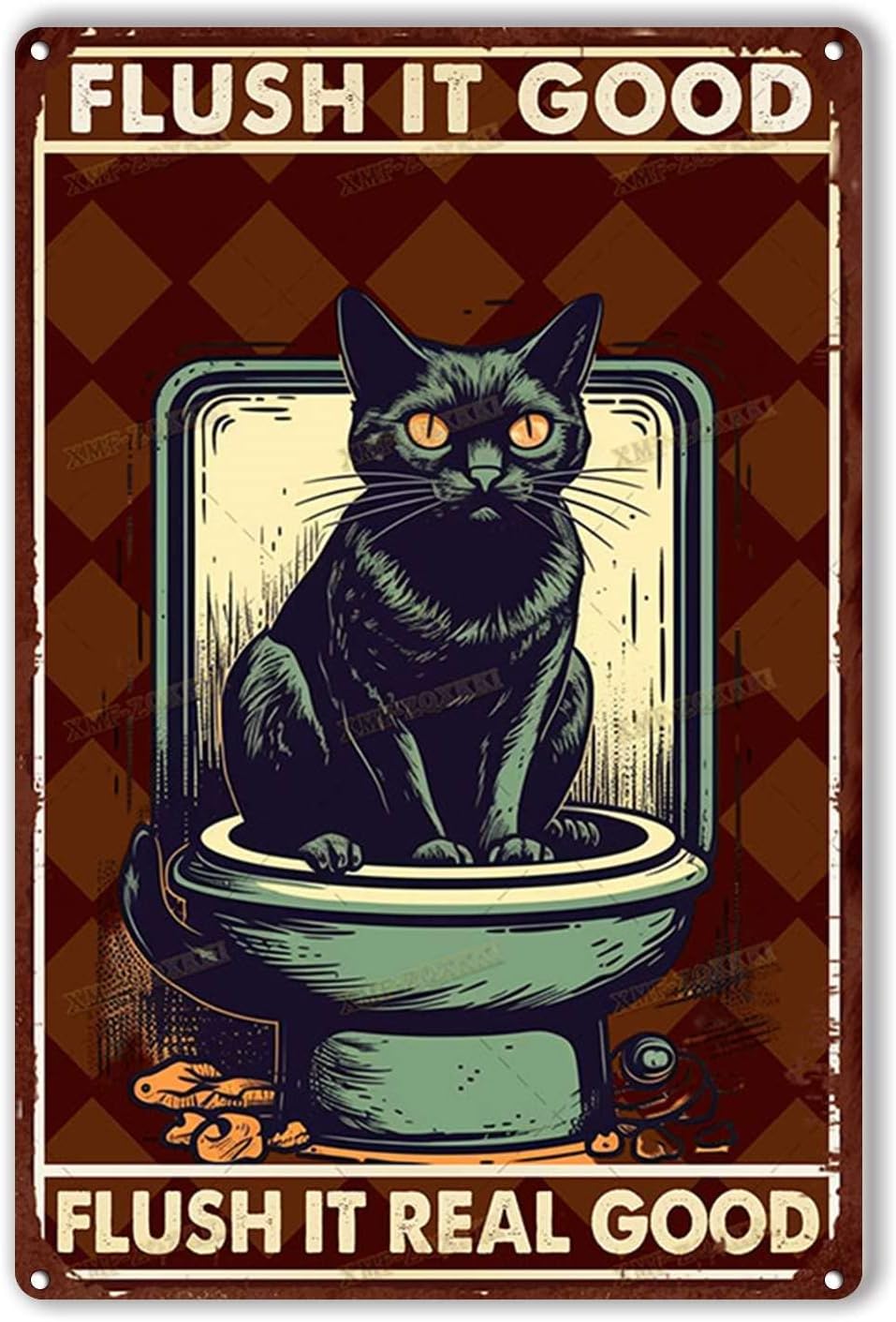 Tin Sign Flush It Good Real Fu - Home Goods Bathroom Decor review and price