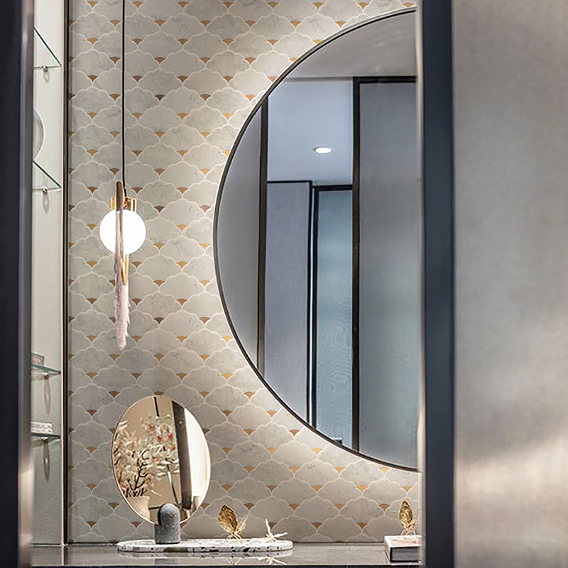Natural stone water jet marble - Home Bathroom Tiles Design review and price