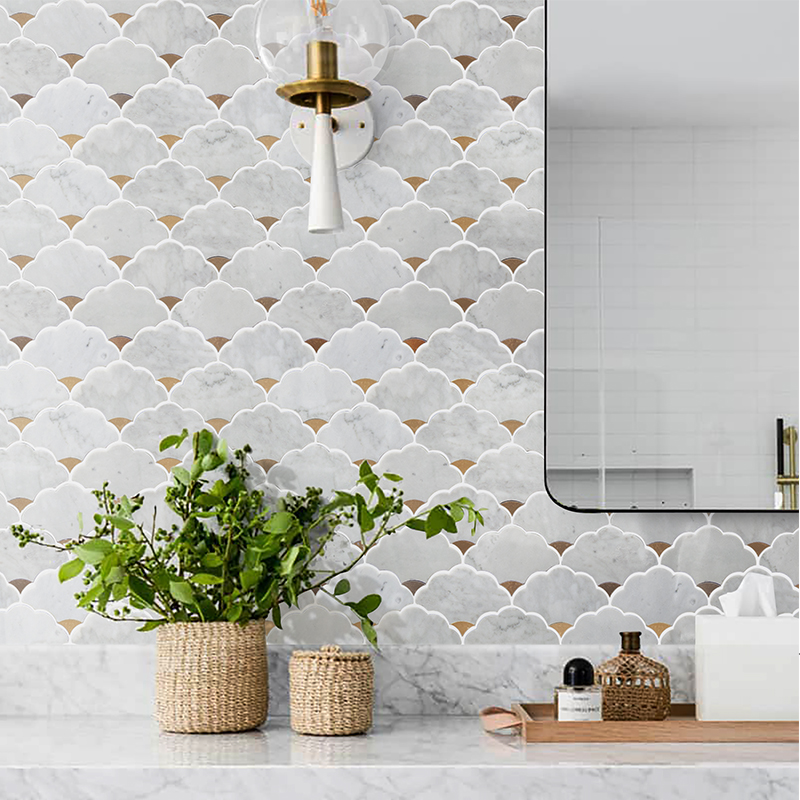 Natural stone water jet marble - Home Bathroom Tiles Design review and price