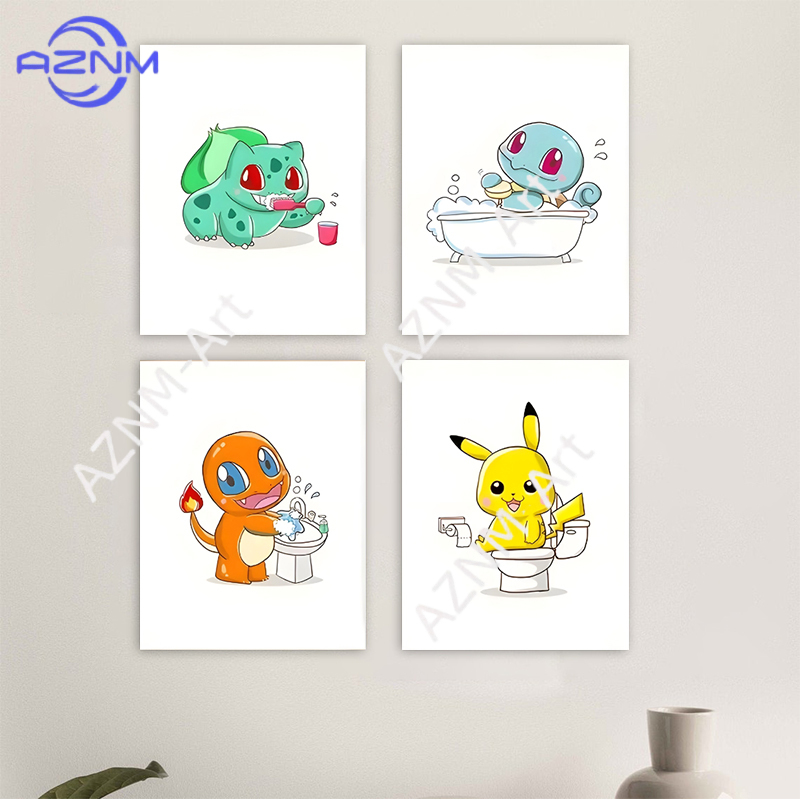 Pokemon Cartoon Funny Canvas P - Home Bathroom Pictures review and price