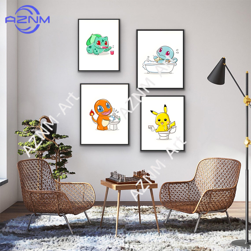 Pokemon Cartoon Funny Canvas P - Home Bathroom Pictures review and price
