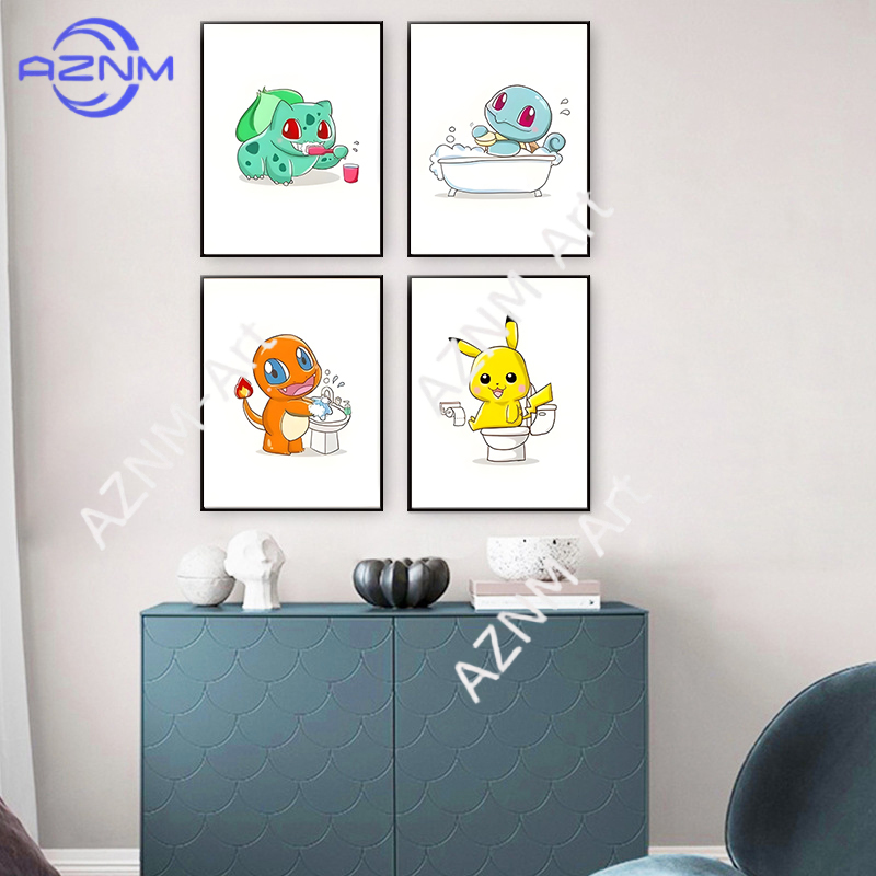 Pokemon Cartoon Funny Canvas P - Home Bathroom Pictures review and price