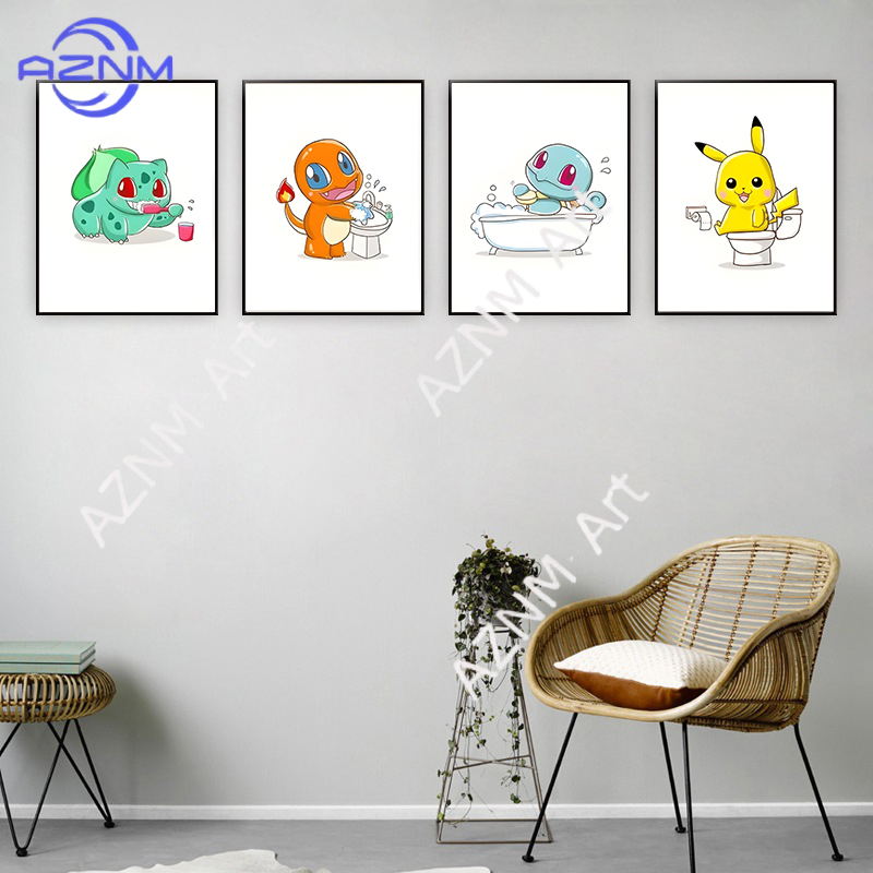 Pokemon Cartoon Funny Canvas P - Home Bathroom Pictures review and price